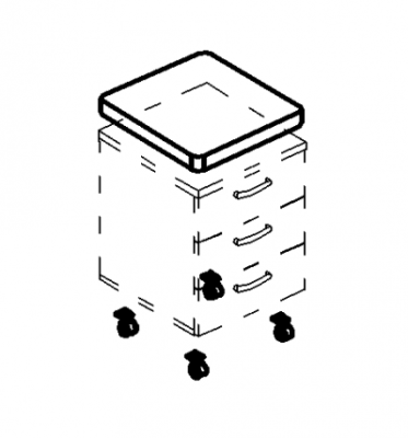 А4 470 Мягкий элемент (подушка) в комплекте с усиленными колёсами для выкатной тумбы 42x45x5
