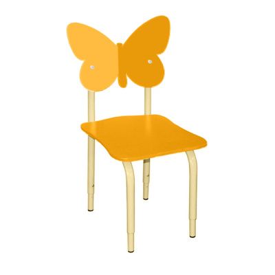 РК115 Стул детский на м/к регулируемый Бабочка оранжевый