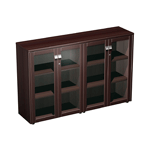 ПР323 шкаф для документов средний со стеклянными дверьми ( стенка из 2 шкафов) 186*46*121