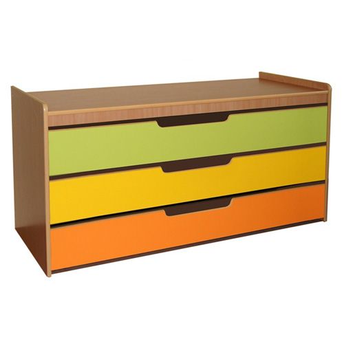 РК4 КРОВАТЬ ДЕТСКАЯ (ЛДСП+МДФ)ТРЁХЪЯРУСНАЯ В ТУМБЕ