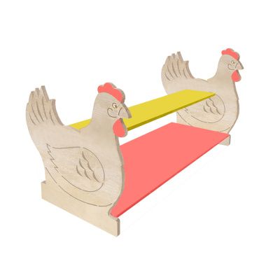 РК Тумба для игрушек и пособий 11 с декором (2 полки) курица 890х600х600мм