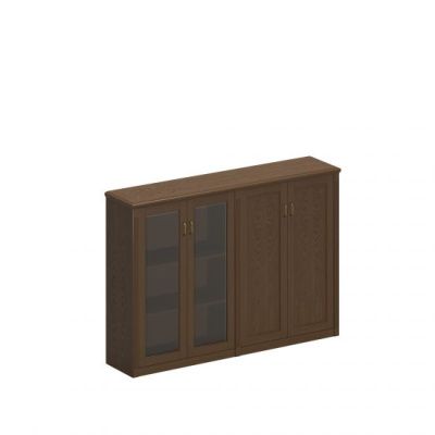 ПС 322 Шкаф для документов средний комбинированный (1 закрытый+1 со стекл. дверями) 197.2х42.8х136