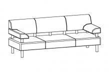 LS-827-3 Матисс Диван 3 Ш196 Г77 В78 Экокожа