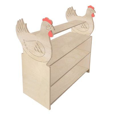 РК Тумба для игрушек и пособий 10 с декором (4 полки) курица 890х600х1200мм