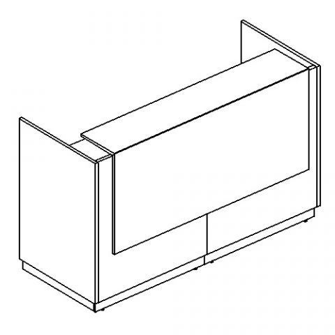 А49832-2 Стойка ресепшн прямая (полка высокая) 185х73х115