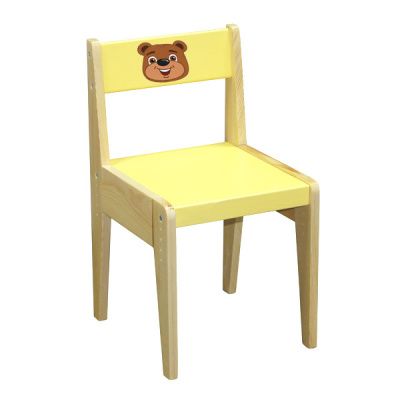 РКМ-10.009 Стул из фанеры регулируемый ВЫРАСТАЙКА (медведь)