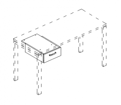 А4 219 Тумба подвесная 2-ящичная (для стола 80) 35.3x60.3x30.2