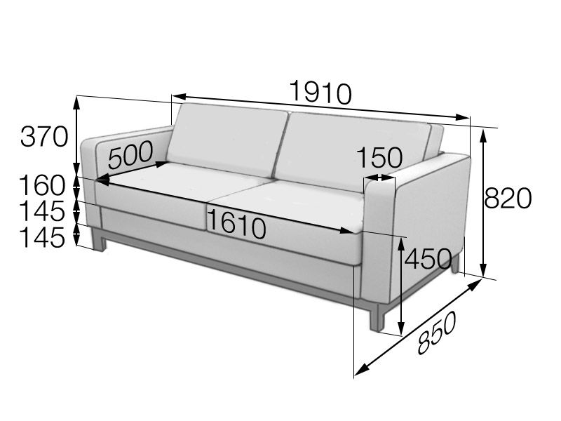 Руум Диван 3-местный (1910*850*820)