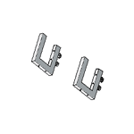 КМ 481ХР Комплект кронштейнов крепления перегородки настольной (2 шт.) серый
