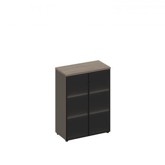 РС 305 Шкаф для документов средний со стеклянными дверями  (91x46x121)