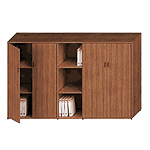 ИСП26 Шкаф средний (закрытый + стеллаж узкий + закрытый) 220х46х136 