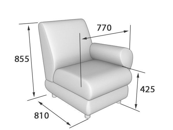 Матрикс Секция 1-местная с левым подлокотником (760*800*855)