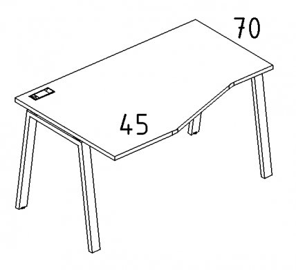 А4 3 061 Стол эргономичный левый "Техно" м/к TRE 120x90x75
