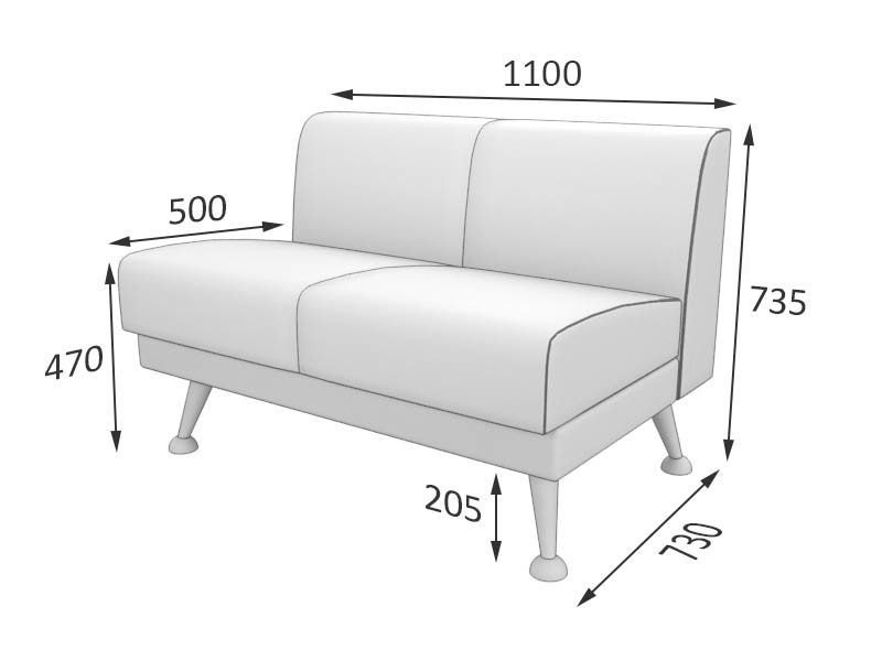 Лион Секция 2-местная (1100*730*735)