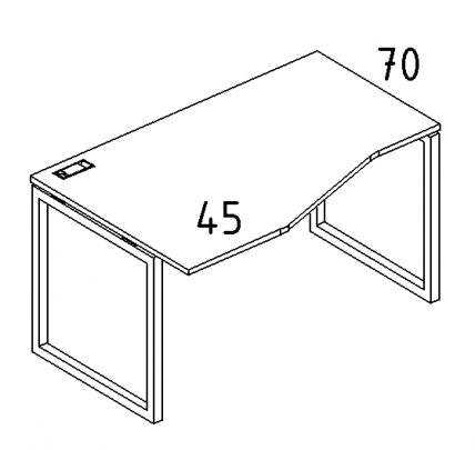 А4 4 065 Стол эргономичный левый "Техно" м/к QUATTRO 160x90x75