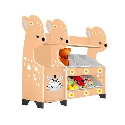 РК Стеллажная наклонная система хранения 30/7 с декорацией светло-коричневая (серия Оленёнок)