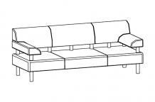 LS-827-3 Матисс Диван 3 Ш196 Г77 В78 Экокожа
