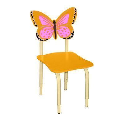 РК122 Стул детский на м/к регулируемый Бабочка оранжевый-розовый