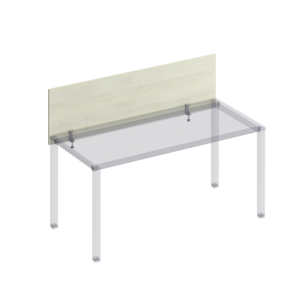 К843 Экран настольный фронтальный с кронштейнами для стола 160  на металлокаркасе КФ