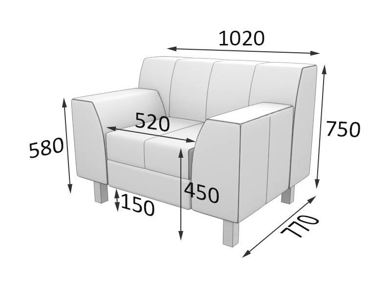 Флагман Кресло (1020 х 770 х 735)