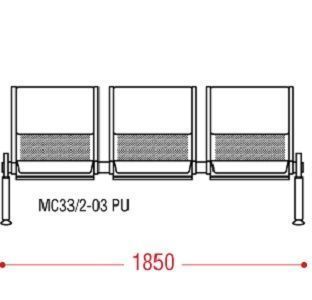 КФ Скай PU БП трехместная секция 185х82х66 см