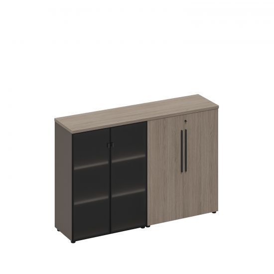 РС 306 Шкаф комбинированный средний (стекло-закрытый) (181x46x121)