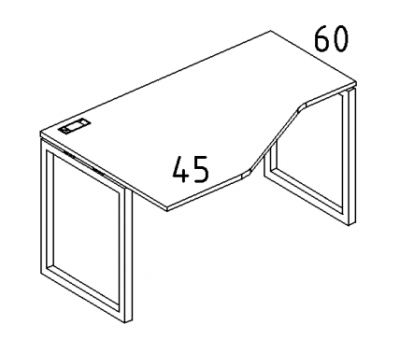 А4 4 053 Стол эргономичный левый "Техно" м/к QUATTRO 140x90x75