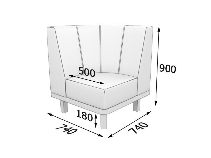 Холл Секция угловая (740 х 740 х 900) 