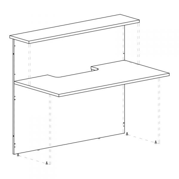 К920 Модуль ресепшн прямой без опор  с вырезом (140x76.8x120)