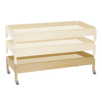 РК93 КРОВАТЬ ДЕТСКАЯ (ФАНЕРА) ШТАБЕЛИРУЕМАЯ НА УСИЛЕННЫХ КОЛЕСНЫХ ОПОРАХ