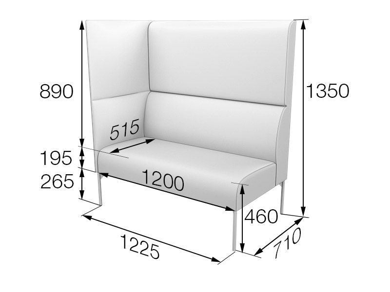 Бридж Модуль 2-местный высокий правый	 (1225*710*1350)