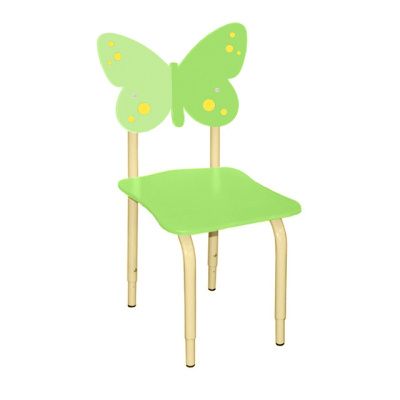 РК117 Стул детский на м/к регулируемый Бабочка лайм
