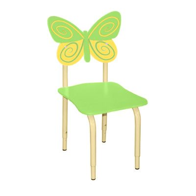 РК119 Стул детский на м/к регулируемый Бабочка лайм