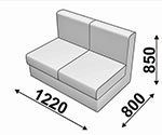 Клерк 3 Диванная секция двойная без подлокотников 1220*800*850 Экокожа