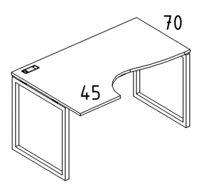 А4 4 045 Стол эргономичный левый "Классика" м/к QUATTRO 160x90x75