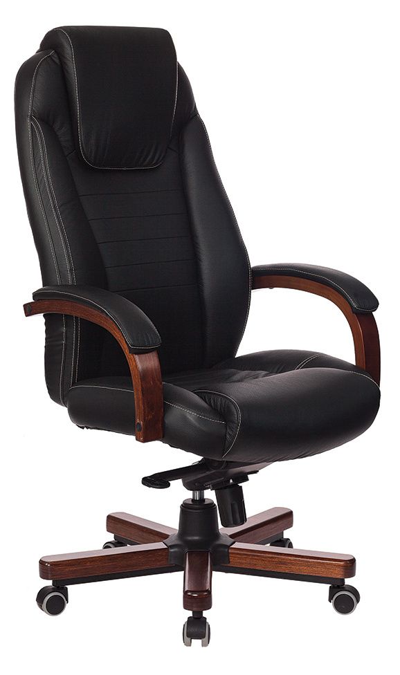 БР T-9923WALNUT Кресло руководителя, кожа/ дерево