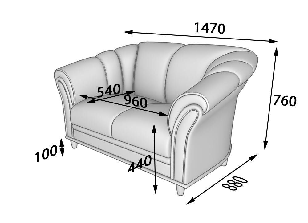 Нео Диван 2-местный  (1450x890x730)