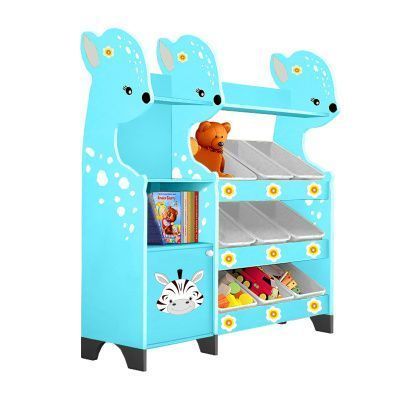 РК Стеллажная наклонная система хранения 31/8 с декорацией бирюзовая (серия Оленёнок)