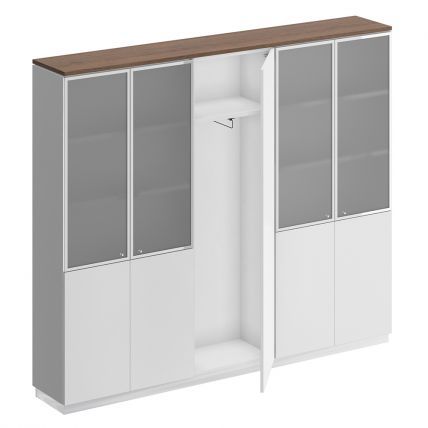 СИ317 Шкаф комбинированный (докумнты со стеклом-одежда узкий-документы со стеклом) 240.4x40x203.4