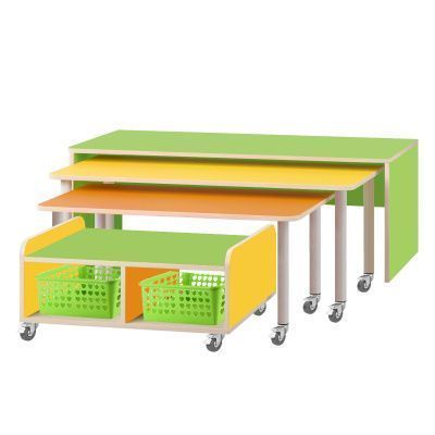 РК613 КОМПЛЕКТ.СТОЛЫ ДЕТСКИЕ НА ПОВОРОТНЫХ КОЛЁСНЫХ ОПОРАХ