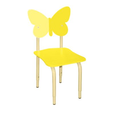 РК115 Стул детский на м/к регулируемый Бабочка жёлтый