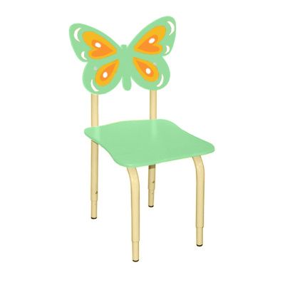 РК121 Стул детский на м/к регулируемый Бабочка салатовый