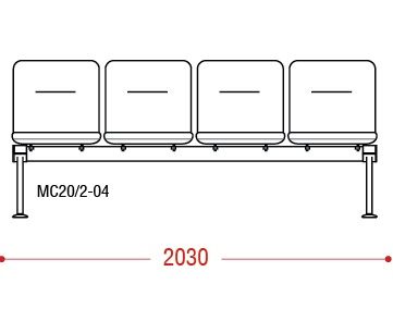 КФ Вектор БП четырехместная секция 203х79х64 см