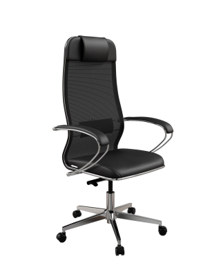 ErgoLife Comfort (Черный 1F6.16.1.543) Кресло сетка/экокожа, хром