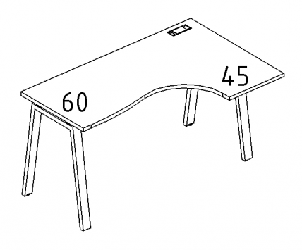 А4 3 032 Стол эргономичный правый "Классика" м/к TRE 120x90x75