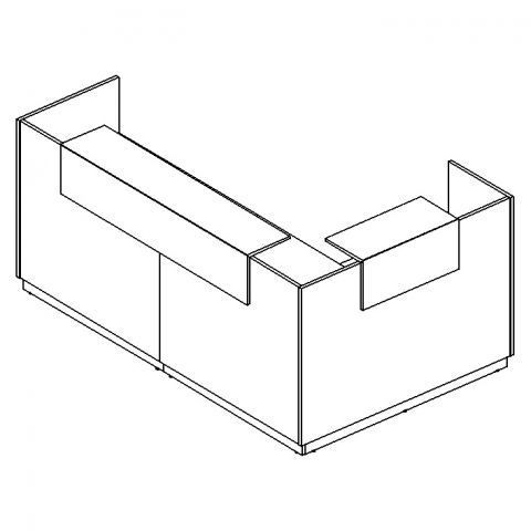 А49870 Стойка ресепшн угловая (с вырезом под ПК) 220х200х110