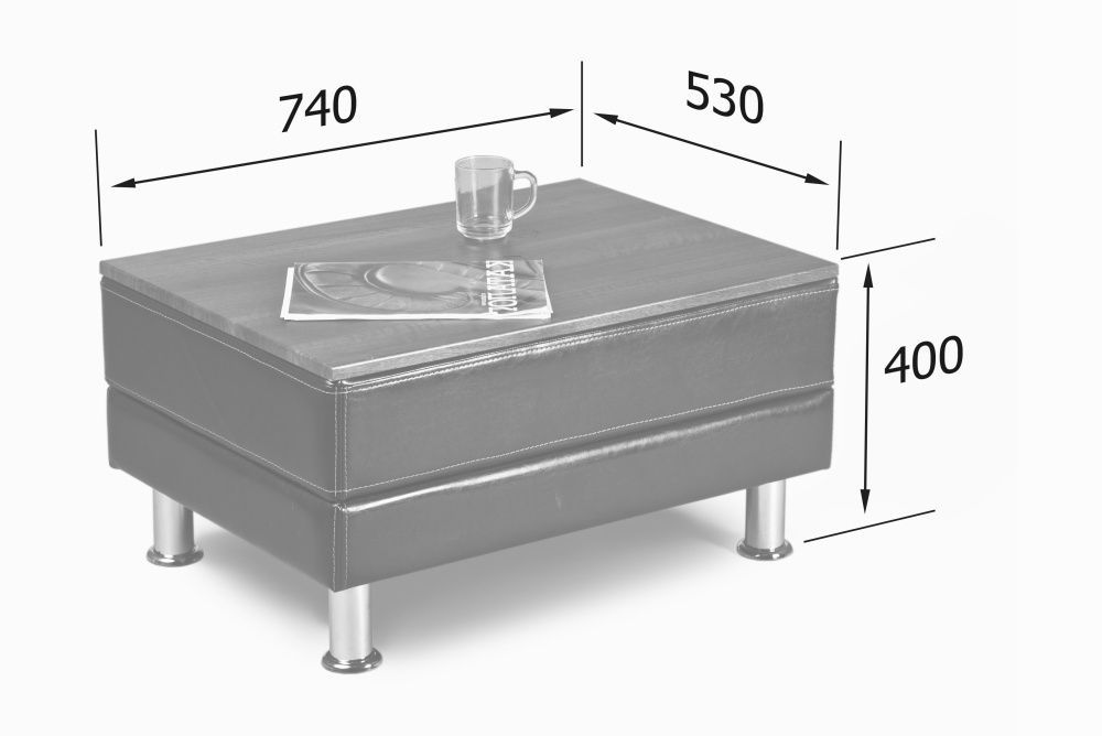 Эволюшн Стол журнальный, столешница ЛДСП 25мм	(730*530*385)