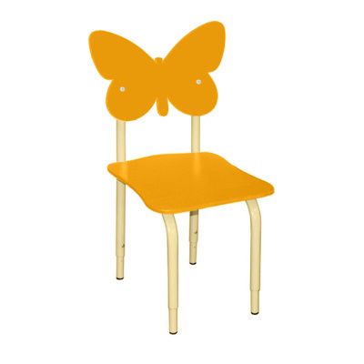РК114 Стул детский на м/к регулируемый Бабочка оранжевый