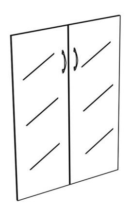К634 Двери стеклянные средние тонированные (2шт.) 116*40*0,4
