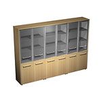 МЕ378 шкаф для документово стеклянными дверьми(стенка из 3 шкафов) (274*46*196)